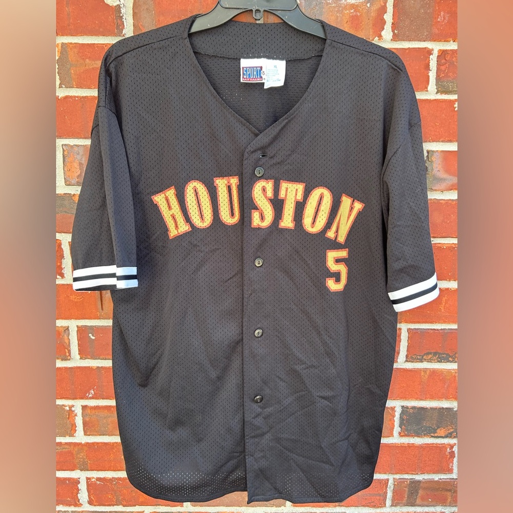 Vintage 2000 Sport Attack Houston Astros Jeff Bagwell #5 Button Down Jersey G8